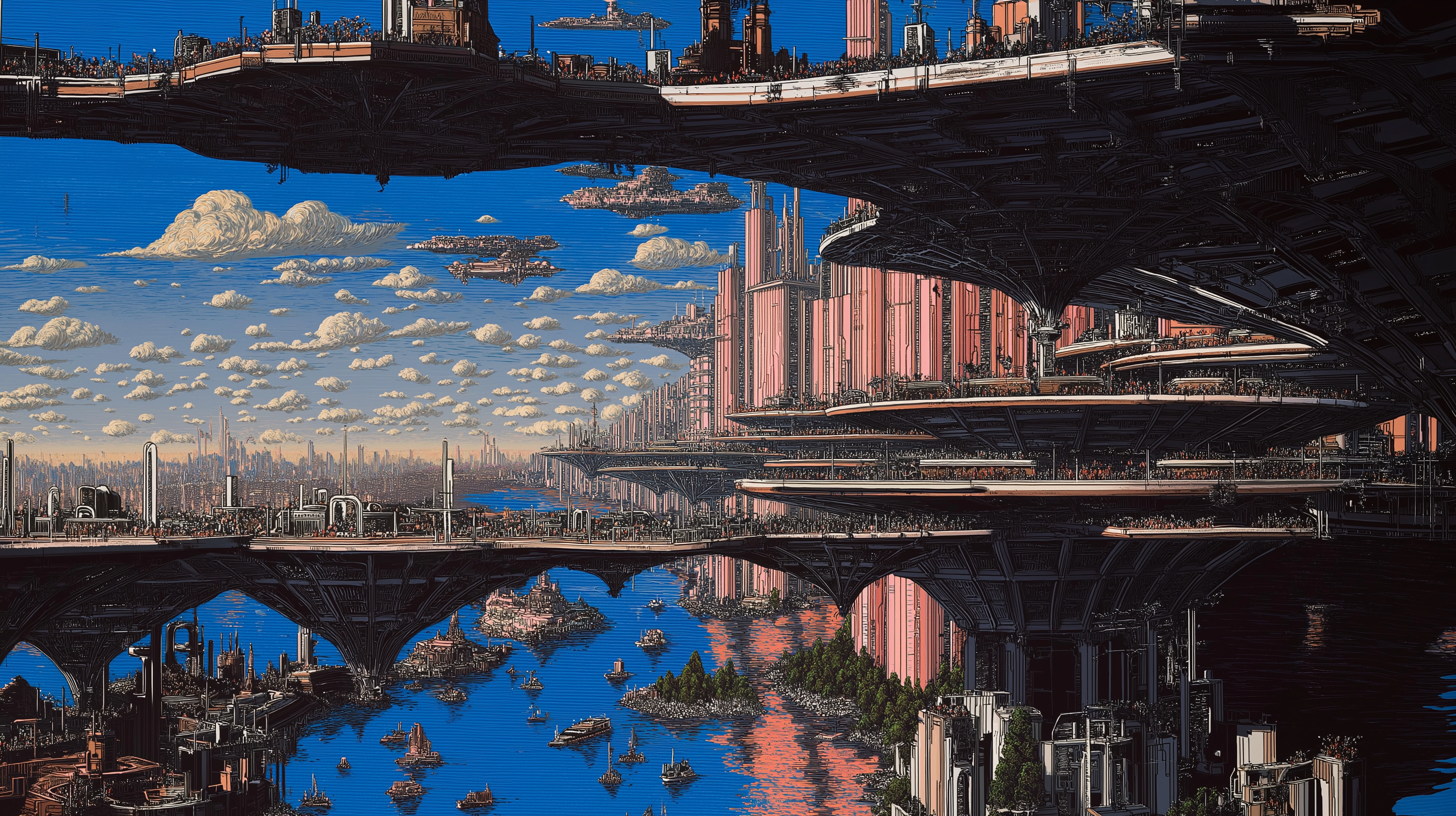 Fractal City Background